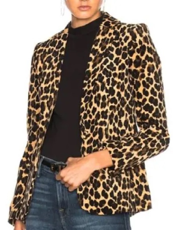 Frame Denim Jackets & Blazers - Frame Cotton Velvet Leopard Print Blazer
